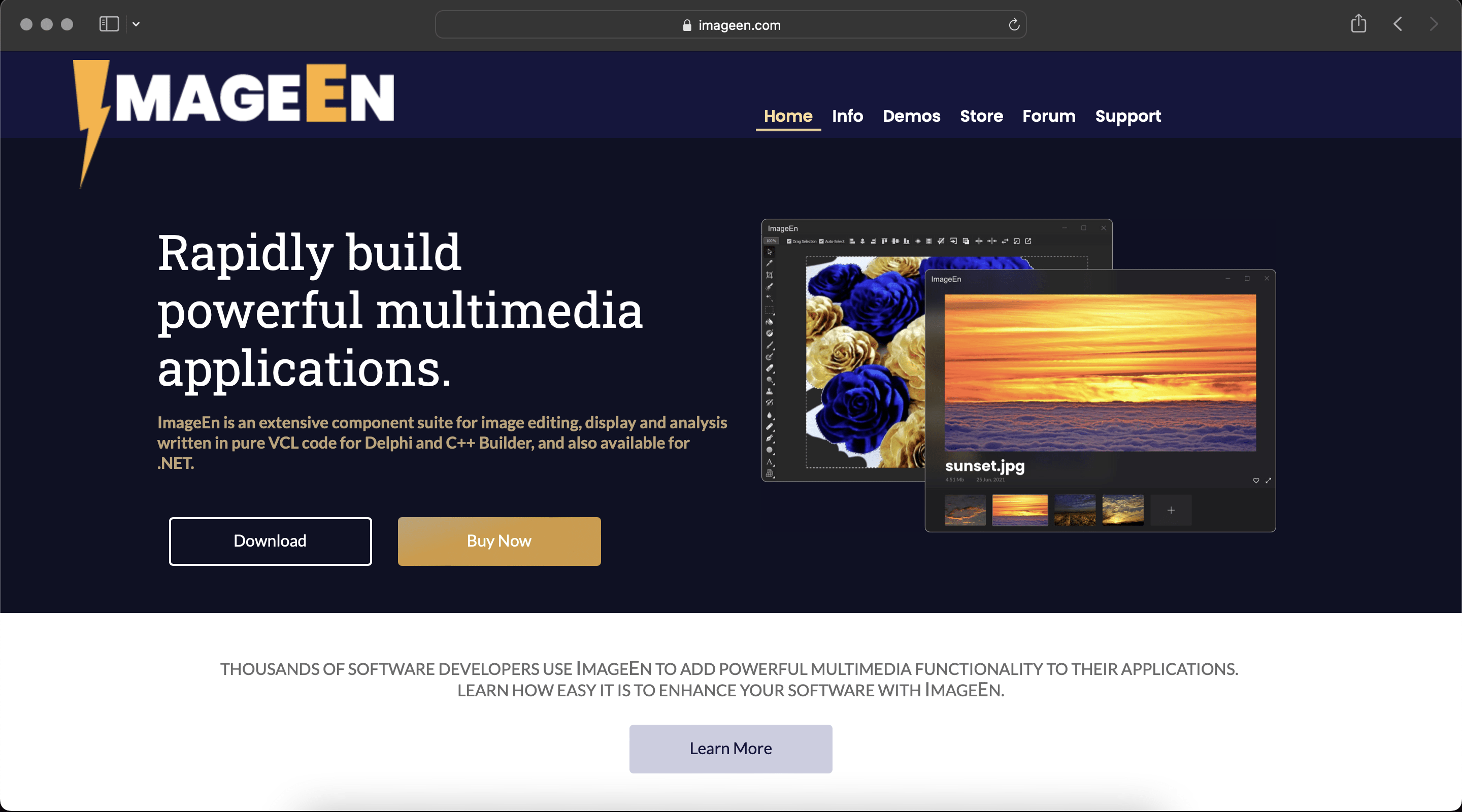 ImageEn website screenshot